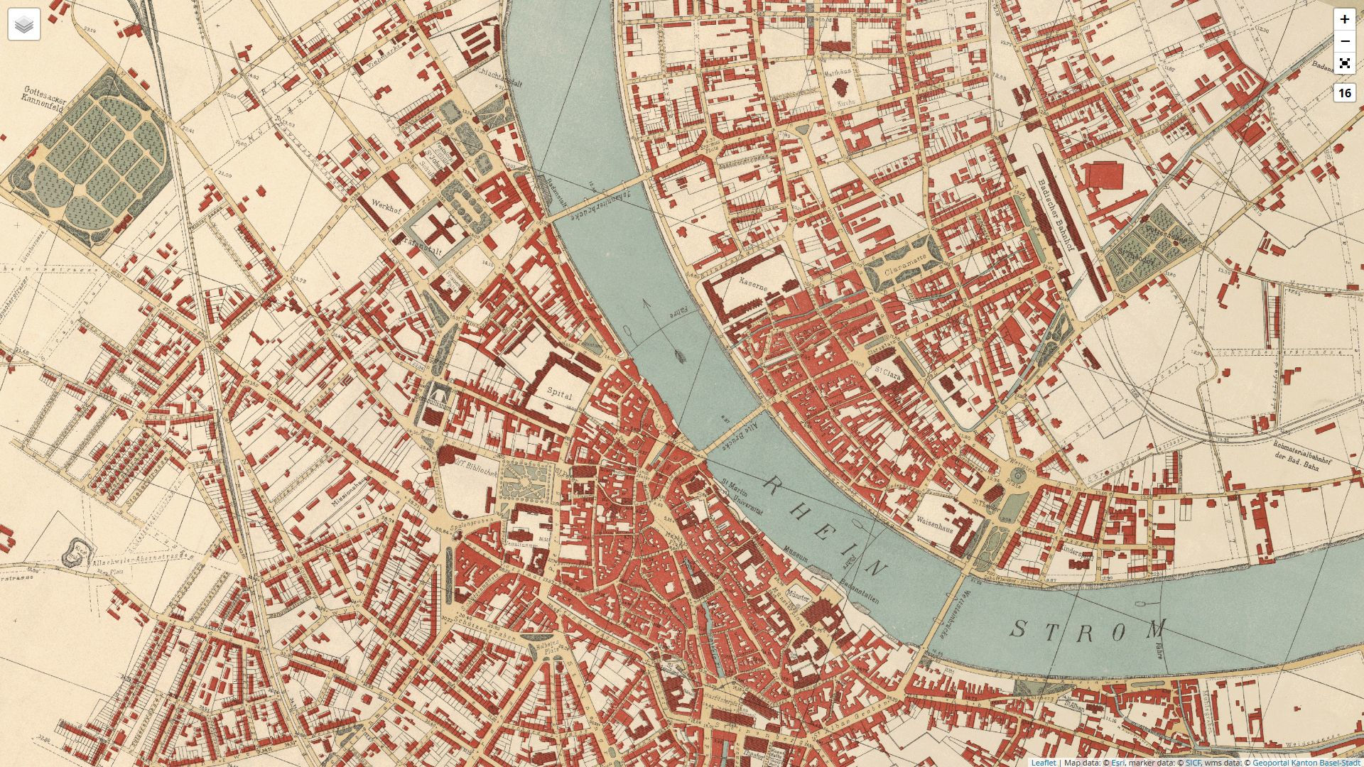Geoportal Kanton Basel-Stadt: Übersichtsplan von 1896