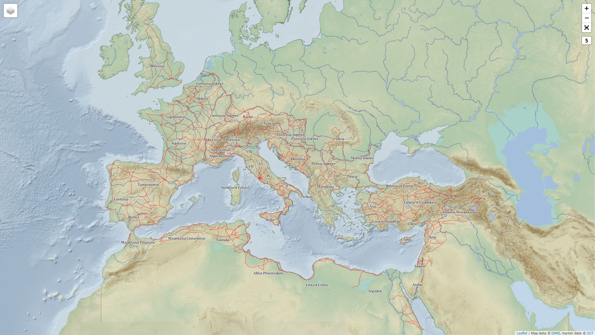 Digital Atlas of the Roman Empire: Karte des Imperium Romanum