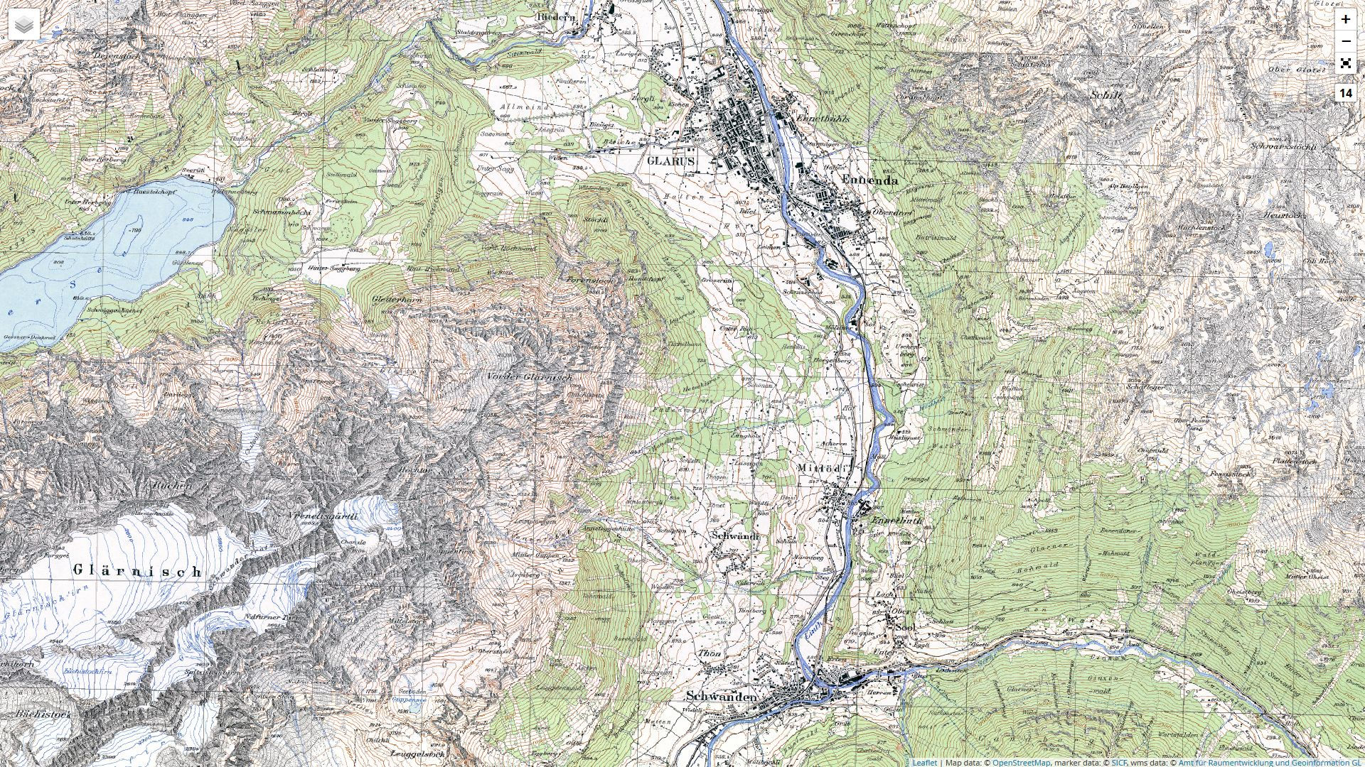 Amt für Raumentwicklung und Geoinformation des Kantons Glarus: Landeskarte 25